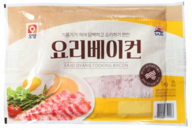 오양요리베이컨 사조오양 냉동, 1개, 1kg