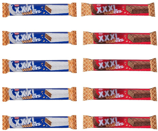 XXXL웨이퍼 코코아 화이트 믹스(각 5개씩), 10개, 65g