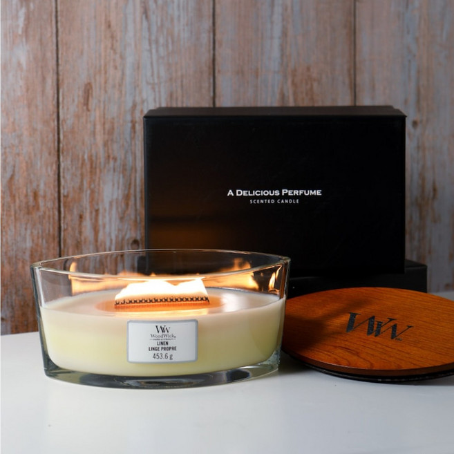 우드윅 일립스 트릴로지 캔들 + 캔들라이터 + 쇼핑백 세트, 오셔닉, 453.6g, 1세트