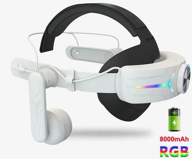 Meta Quest 3 엘리트 스트랩 교체용 헤드폰 배터리 컴포트 온이어 오디오 향상된 사운드 VR 액세서리, 01 With headphones