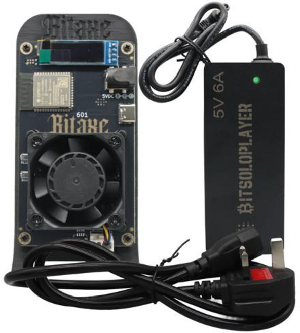 2026 최신 Bitaxe Gamma 601 암호화폐 채굴기 1.1-1.2th/s 25W 오픈 소스 비트코인 채굴기전원 공급 장치 포함 Bitaxe Solo Miner, [04] US plug