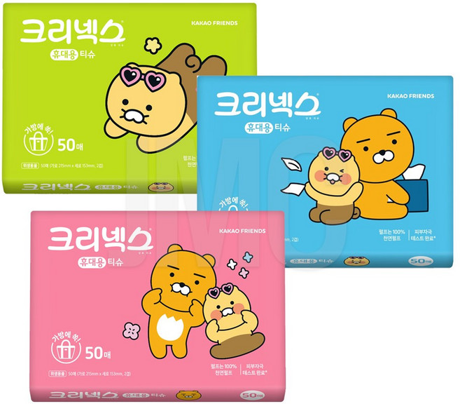 (크리넥스)카카오프렌즈 여행용티슈, 50매, 1개