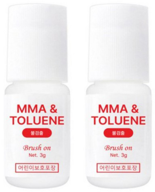 e세상 파츠글루 접착제 저자극 셀프네일재료, 브러쉬형3g, 2개