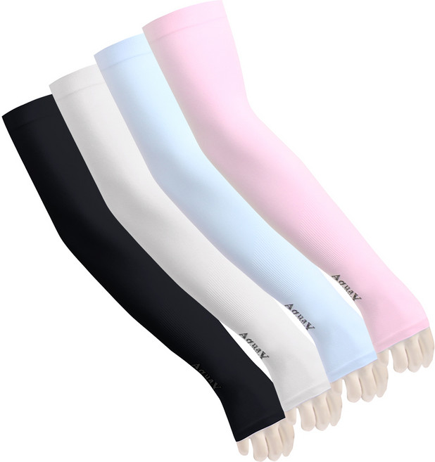 준 컴퍼니 국산 남녀공용 프리미엄 손등 쿨토시 4종 세트, 4세트, 검백핑하늘4세트