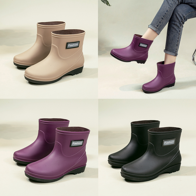 여성 미들 레인부츠 가벼운 발편한 여자 장화 가성비 패션 방수 신발 S07