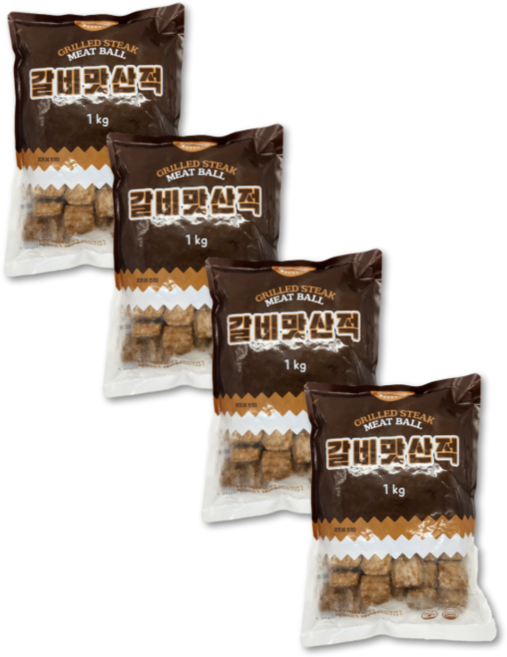 맘모스 갈비맛 산적 미니 1kg 산적구이 떡갈비 너비아니, 4개