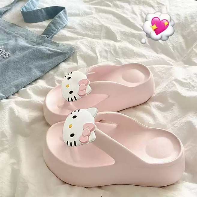 헬로키티 실내 실외용 미끄럼방지 슬립온 아쿠아 슬리퍼 쪼리 학교 사무실 학원 욕실 인테리어 용품 추천