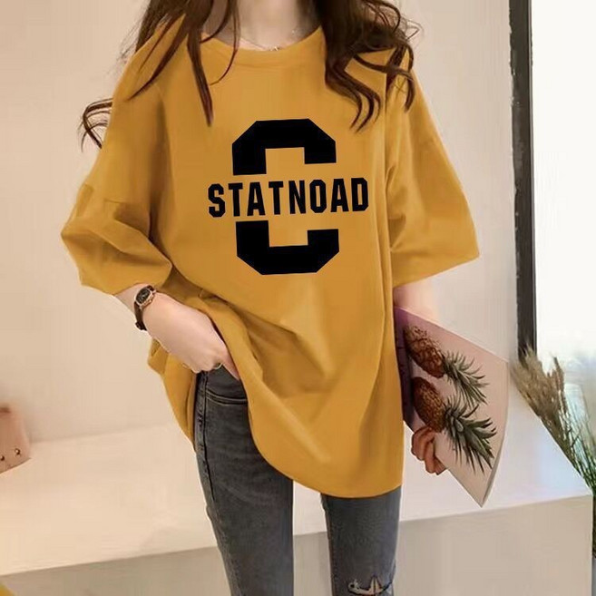 復古寬鬆短袖T恤女新款大尺碼女裝上衣