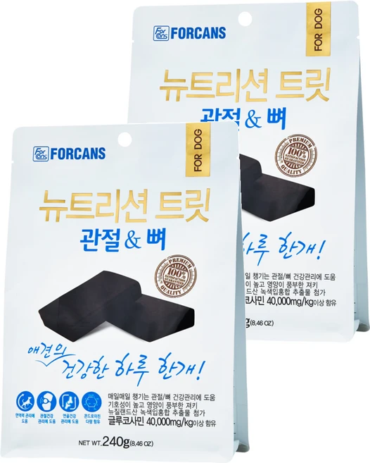 포켄스 강아지 뉴트리션 트릿 영양제, 240g, 뼈/관절강화, 2개 - 쿠팡