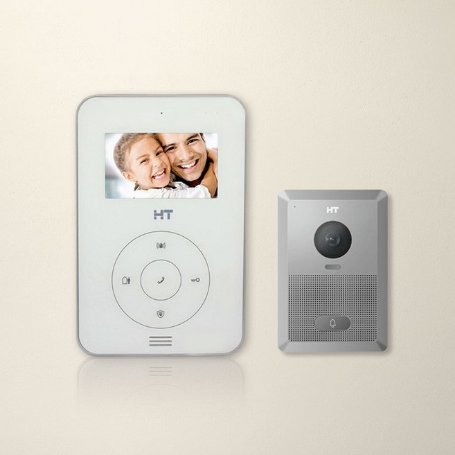 현대통신 4.3인치 디지털 비디오폰 HAS-R1041B 초인종포함세트, D지역(설치의뢰)