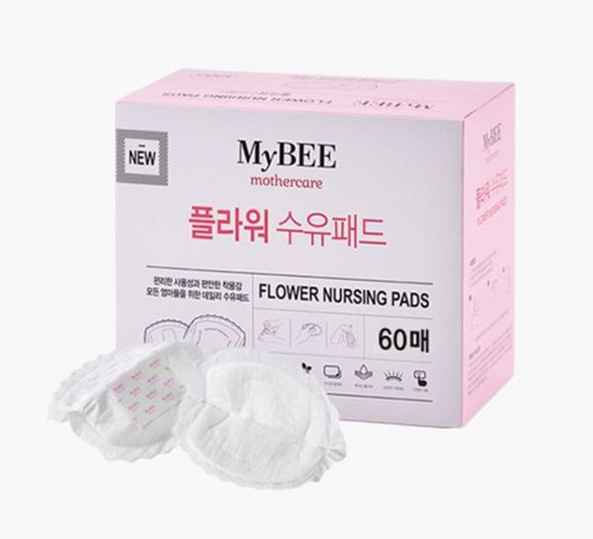 마이비 플라워 수유패드(60매)일회용 데일리, 1개, 60매