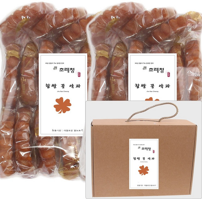 초례청 쫀득 달콤 명절 건강 먹거리 찹쌀 꿀약과 40g 30개 선물포장박스, 1세트, 1.2kg