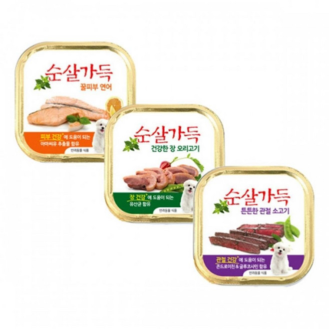 고단백 순살가득 훈련 시 체력 보충 강아지 캔 간식 애완견 웰시 프리미엄