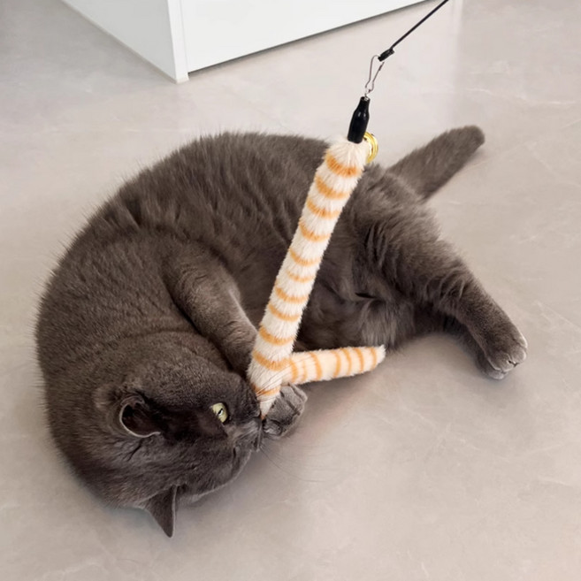 묘견인생 고양이 낚시대 장난감 롱꼬리루어 와이어, 1개, 고양이꼬리