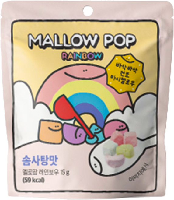 멜로팝 레인보우 솜사탕맛, 5개, 15g