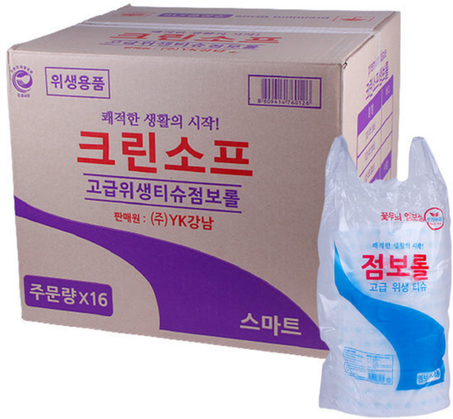 크린소프 점보롤 업소용 가정용 16롤, 16개입