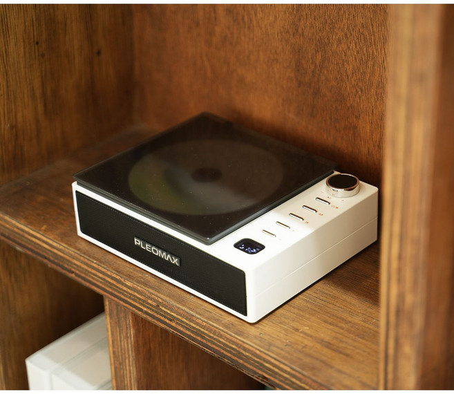 플레오맥스 FM라디오 무선스피커 음원재생 CD플레이어, 화이트, PCP-100