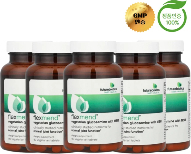 퓨처바이오틱스 5개X 글루코사민 콘드로이친 MSM 식물성 90정, 5개 - 쿠팡