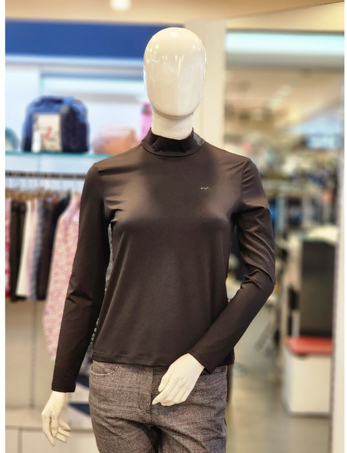 BTR골프 [NC엑스코점] 골프일상출퇴근 BUT2440WBLK 비티알 여성가을 반목 카라배색 무지 스판티셔츠