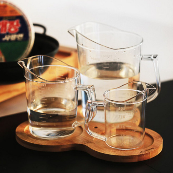 바이굿즈 PC 계량컵 비커 2p, 투명 계량컵 2개, 225ml