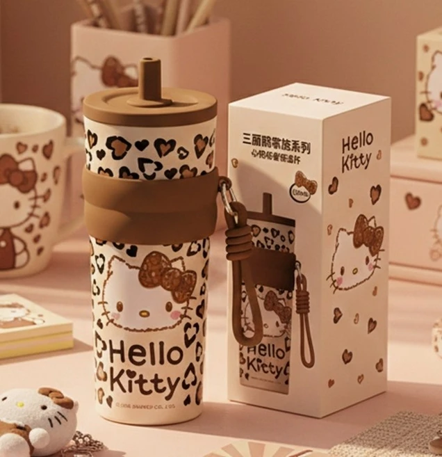 헬로키티 호피 프리미엄 스텐 텀블러 660ml -브라운 - 쿠팡