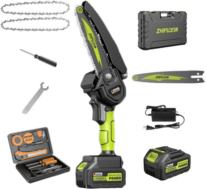 독일 충전톱 전기 엔진 목공 전동 체인 기계 공구 전지 나무 미니 소형 무선 가지치기 전정, 베스트 6인치 배터리1, 1개