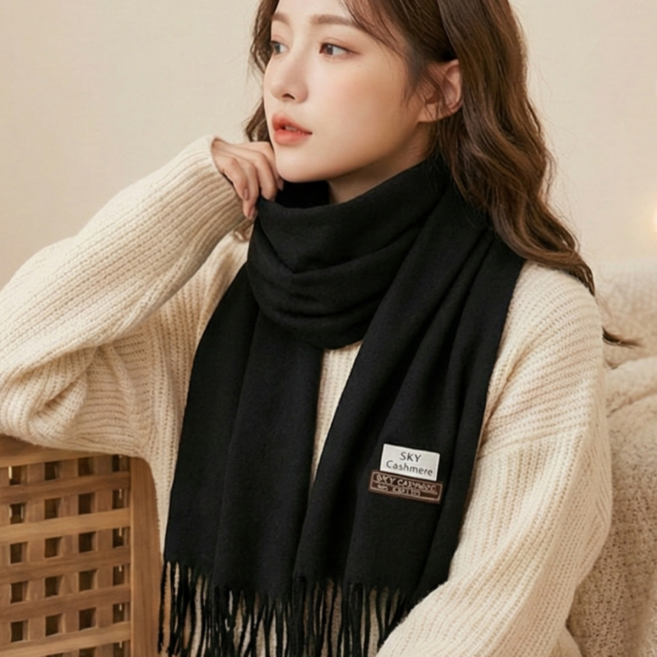 코르빈 부드러운 니트 머플러 캐시미어 남녀공용 목도리