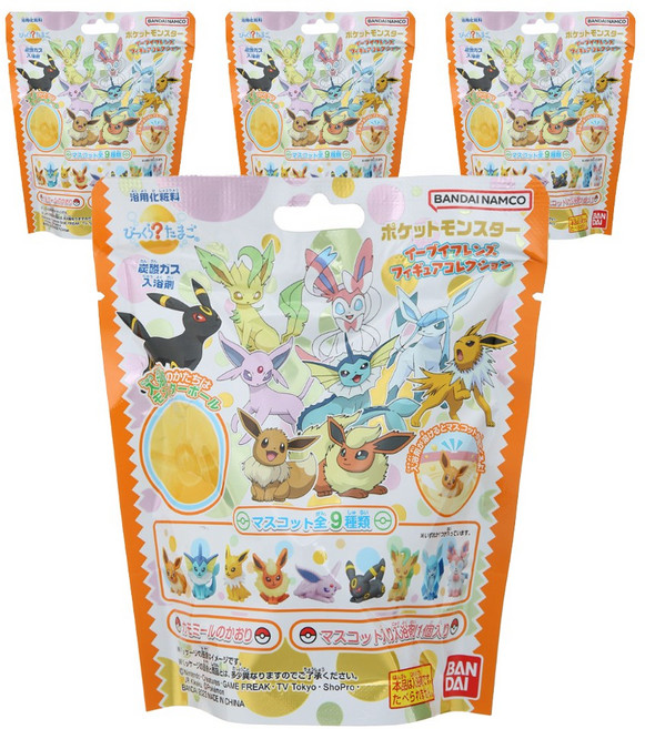 빗쿠라타마고 포켓몬스터 이브이 프렌즈 피규어 컬렉션 입욕제 카모마일향, 95g, 4개
