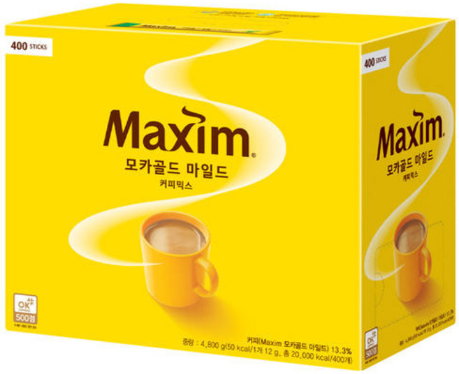 맥심 모카골드 마일드 커피믹스, 12g, 400개입, 1개