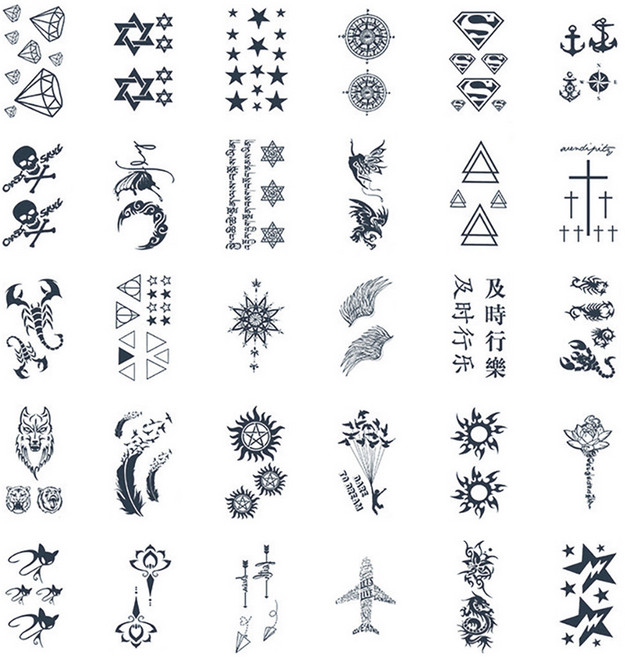 케이엠 타투 스티커 헤나 셀프 인스턴트 문신, 1세트, 타투색 11번