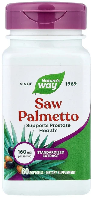 Nature's Way Saw Palmetto 160 mg per serving 네이처스 웨이 쏘팔메토 소프트젤 60정, 60캡슐 1개, 1개 - 쿠팡