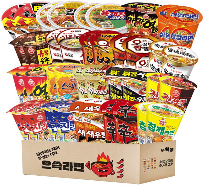 소컵라면 20종 40개 세트 2호, 1박스