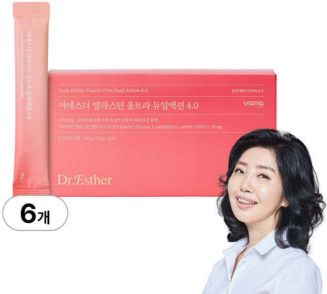 [본사직영] 여에스더 엘라스틴 울트라 듀얼액션 4.0 (피부 보습 & 건강 기능성), 6개, 14회분