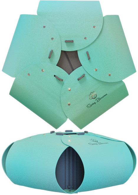 Spring Blossoms 고양이 터널 실내 고양이 집 스크래치 방지 장난감 중/대형 고양이 숨바꼭질 장난감, 1박스, 청자 그린