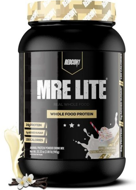 보충제 파우더 단백질 레드콘1 MRE 라이트 통식품 바닐라 밀크셰이크 동물성 블렌드로 저탄수화물 및 유청 무료 식사 대체 MCT 오일로 만든 소화하기 쉬운 30인분, 30 Servings (Pack of 1), 945g, 1개 - 쿠팡