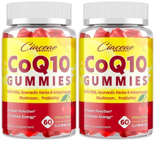 CoQ10 Gummies PQQ 포함 - 400 MG 코엔자임 Q10 고효능 아유르베다 허브로 강화 심장 뇌 에너지 면역 체리 맛 비건 젤리 120개 305748, 1개, 0.9258160072014019 - 쿠팡