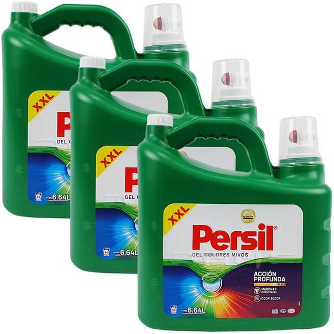 퍼실 젤 컬러 세제 본품, 6.64L, 3개