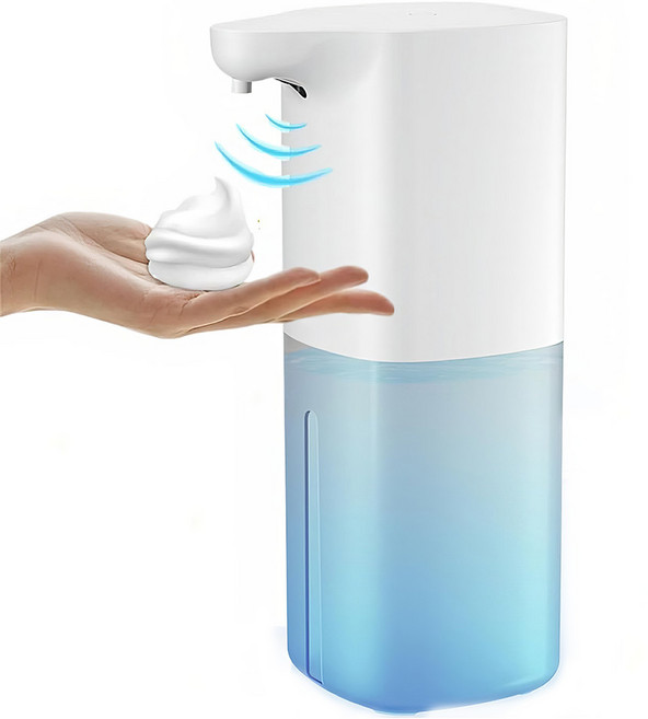 케이맘 자동디스펜서 거품비누 손세정기 주방세제 충전식 350ml R528, 단품, 단품