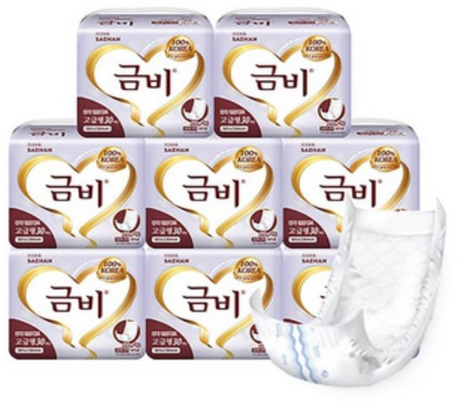 금비 성인기저귀 소변패드 일자형(고급형), FREE(onesize), 30개입, 4팩