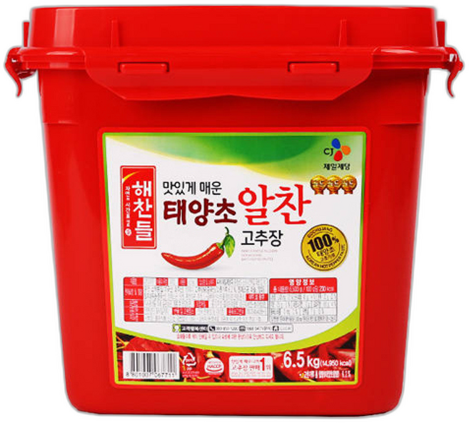 해찬들 맛있게 매운 태양초 알찬 고추장, 1개, 6.5kg