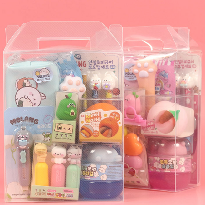 어린이 문구 세트 캐릭터 생일 학원 초등 학생 학용품 스퀴시 말랑이 stationery set, 1개, 여아용