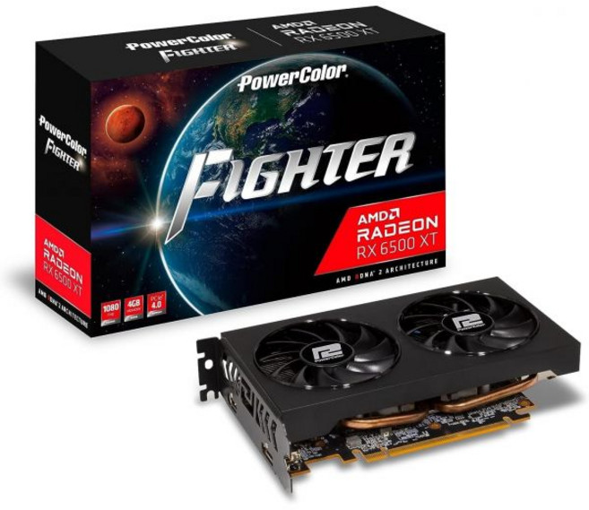 파워컬러 트윈 팬 AMD 라데온 RX 7800 XT 16GB GDDR6, 6500 XT Fighter, 1개