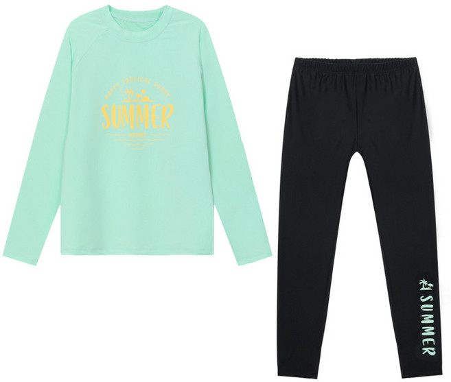 슈가비치 아동 주니어 래쉬가드+워터레깅스 상하세트 BH24-18JR 공용 수영복