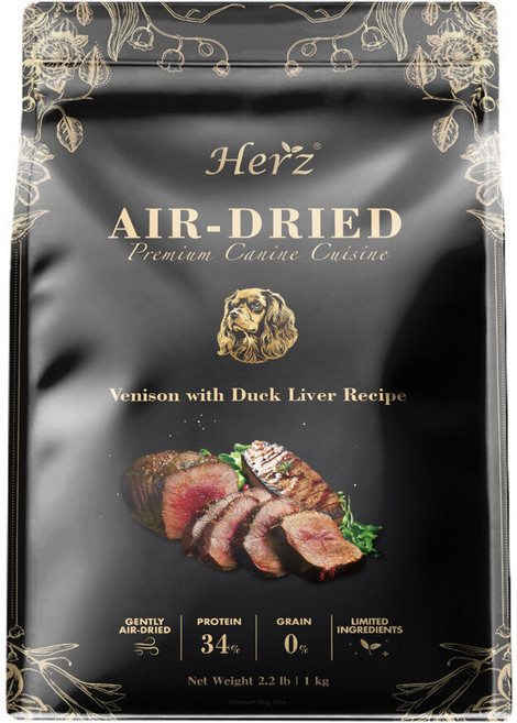 Herz赫緻 美饌低溫風乾犬糧 挑嘴狗專用, 1個, 嫩鹿佐頂級鴨肝,1KG