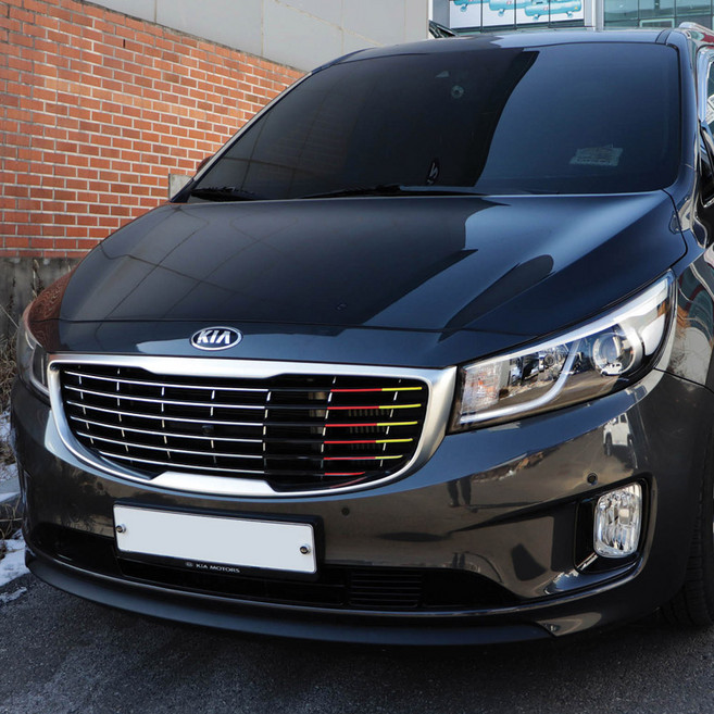 [비브랜드] 라디에이터 그릴 삼색 그릴커버 DIY데칼 스티커 커버 용품 올뉴카니발 호환가능, 그릴 트림