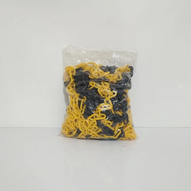 플라스틱 PE 체인 안전 경고 빨간색 흰색 검정색 노란색 도로 콘 절연 레일, 02 6mm Black and yellow