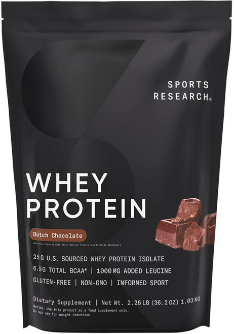 스포츠리서치 WPI 웨이 프로틴 분리 유청 단백질 더치 초콜릿 1.03kg, 1개, 1.026kg