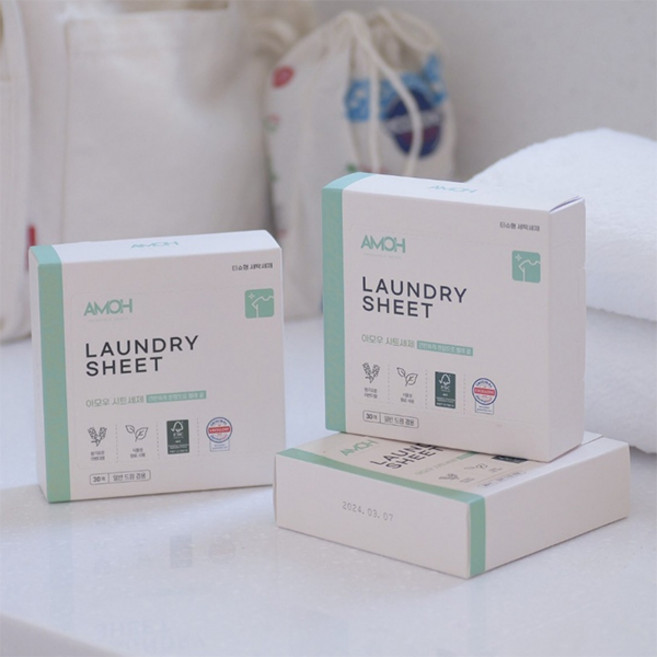 아모우 시트형 세탁 세제 30매 일반 드럼 겸용, 1개