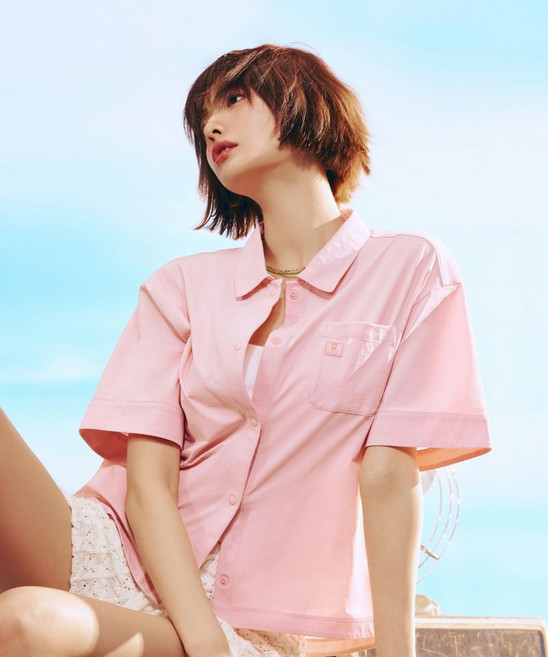 내셔널지오그래픽 NATIONALGEOGRAPHIC N262WSH190 여성 프로즌에어 반팔 셔츠 SILVER PINK