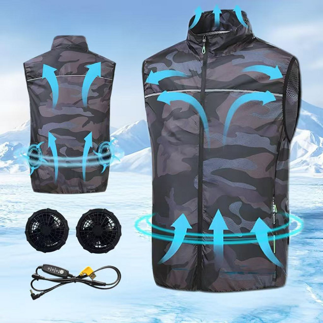 [KC인증] 에어컨 조끼 쿨조끼 선풍기 조끼 냉각 작업복 USB 선풍기 K-2-29